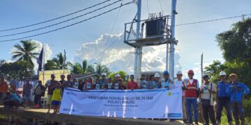 Gardu listrik di Desa Pulau Limbung resmi dioperasikan pada Sabtu, 30 Desember 2023. Foto: PLN UID Kalbar